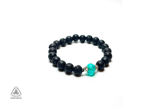 Sterling silver with gorgeous hand made green glass bracelet
