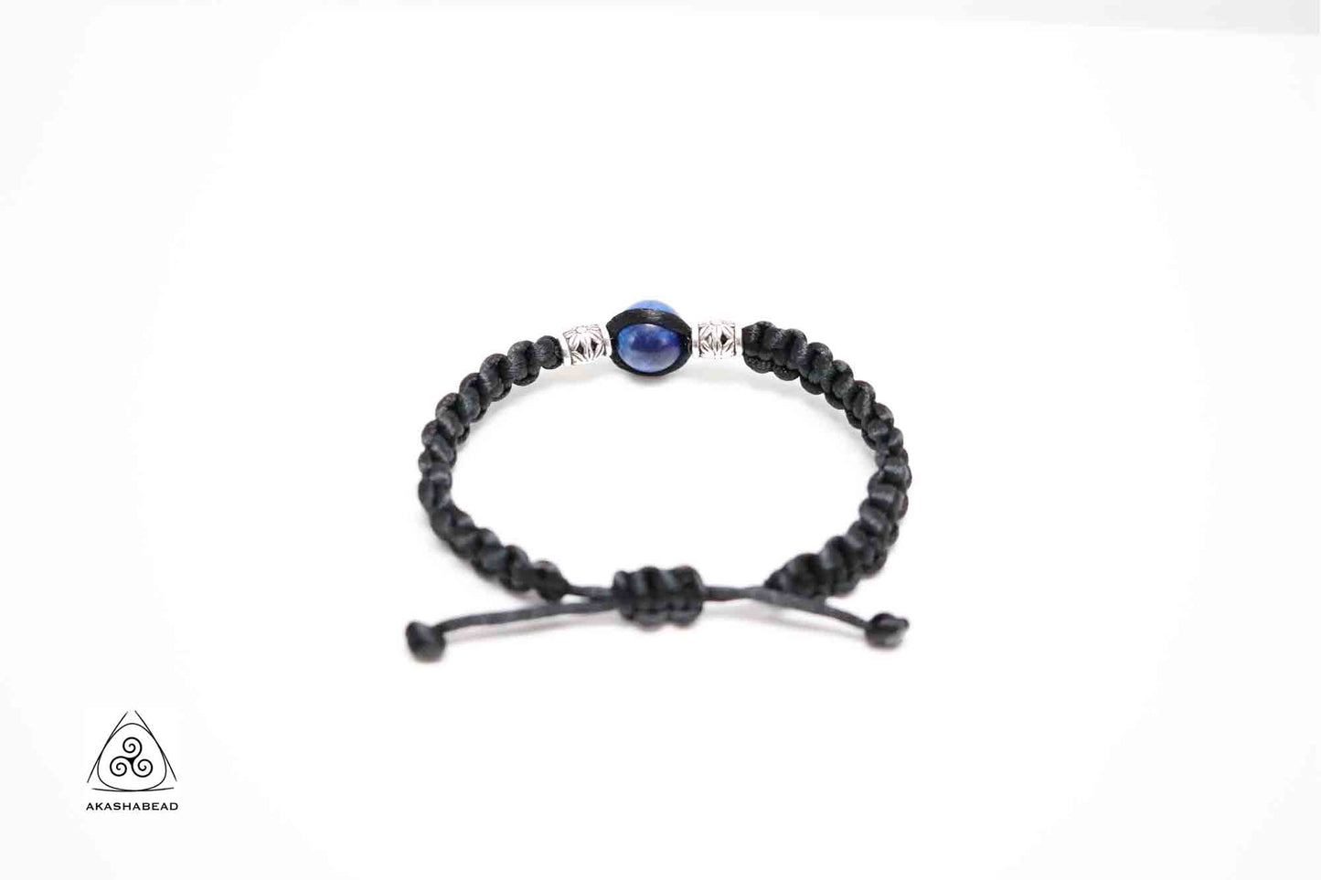 Black Braided Bracelet | Natural Lapis lazuli 12mm