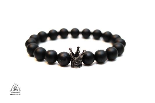 Black Matte Onyx with crown charm to boost your confidence