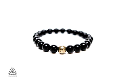 Natural Black Onyx with Pyrite