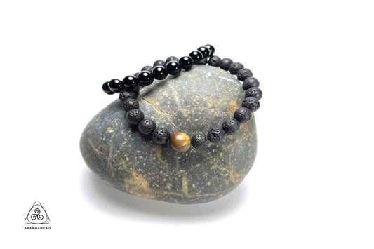 Natural Onyx with 10mm mate tiger eye beaded bracelet