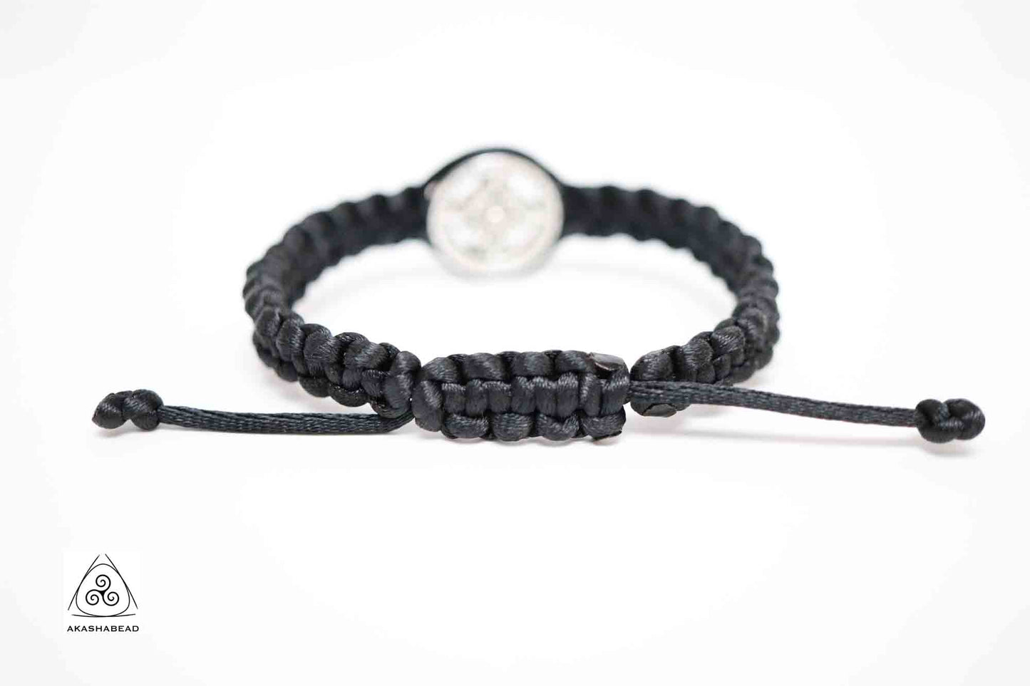 Black Adjustable Braided Men Bracelet with Charm