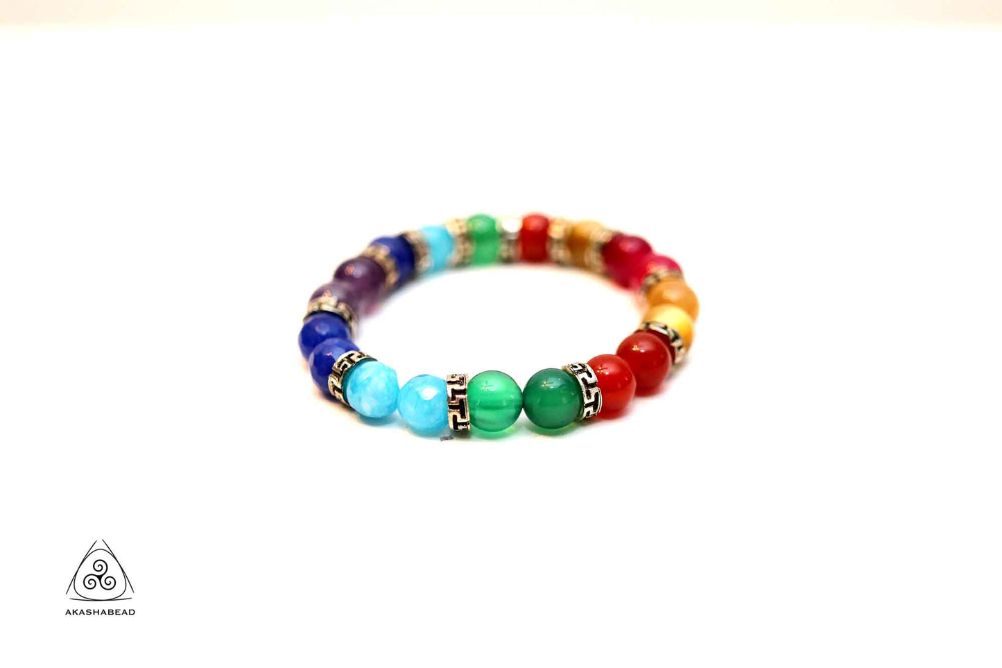 Seven Chakra bracelet with Natural Stone and spacer