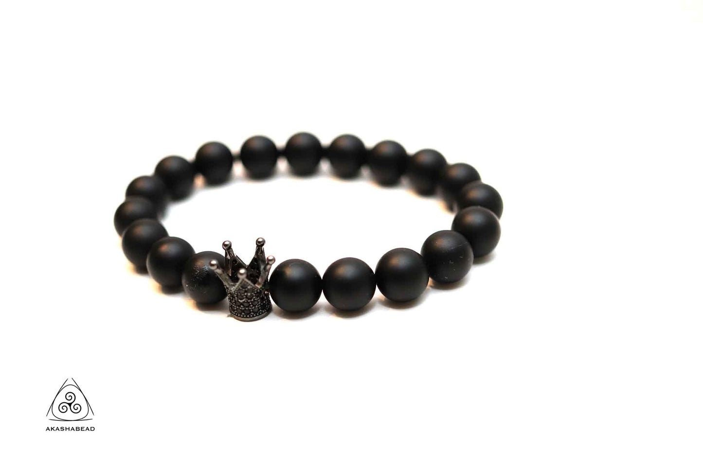 Black Matte Onyx with crown charm to boost your confidence