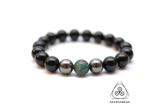 Self-confidence with Onyx, Hematite and tiger eye to balance energy | 12 mm beads