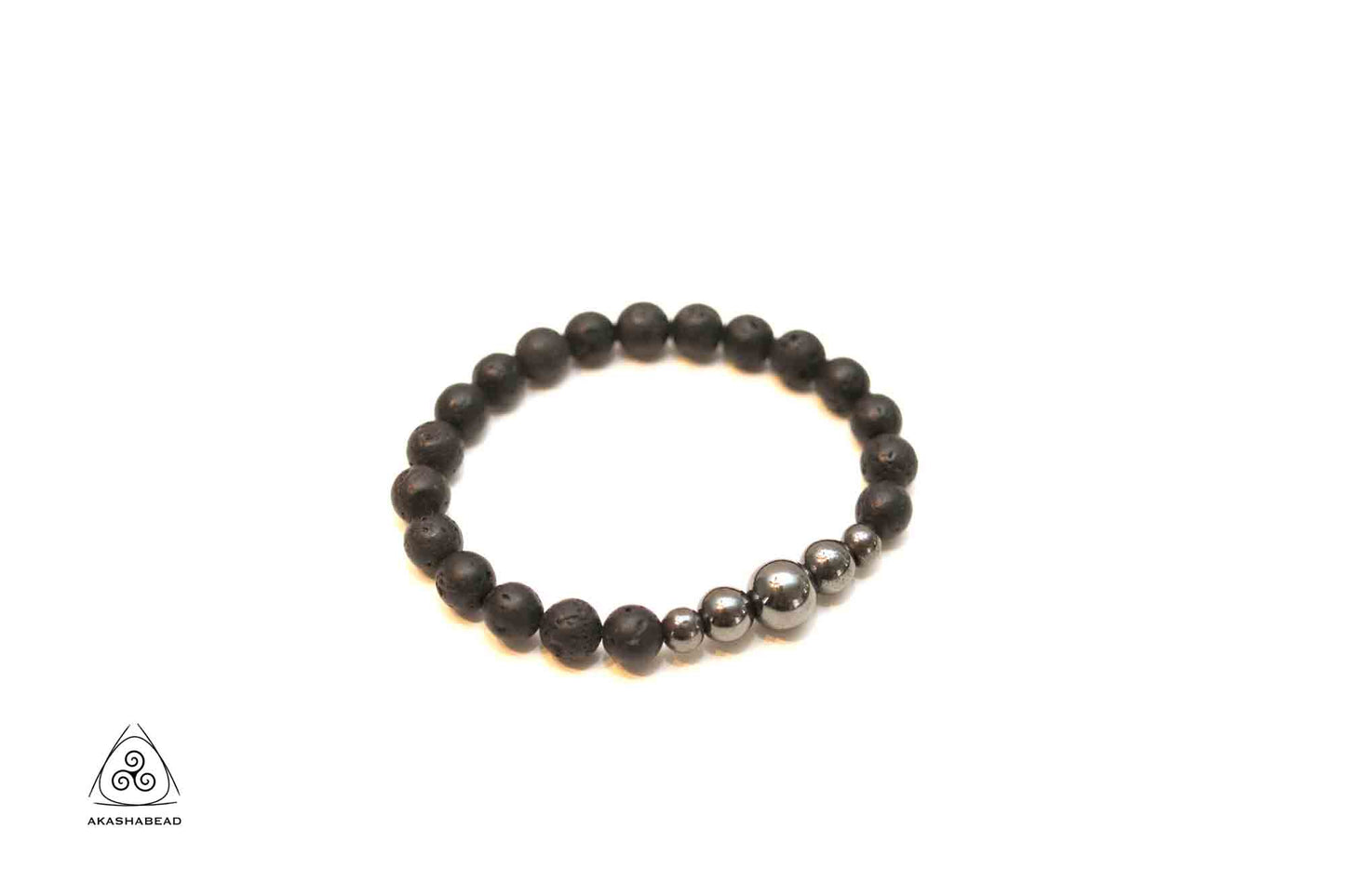 Natural Lava with Hematite Healing stone 8mm