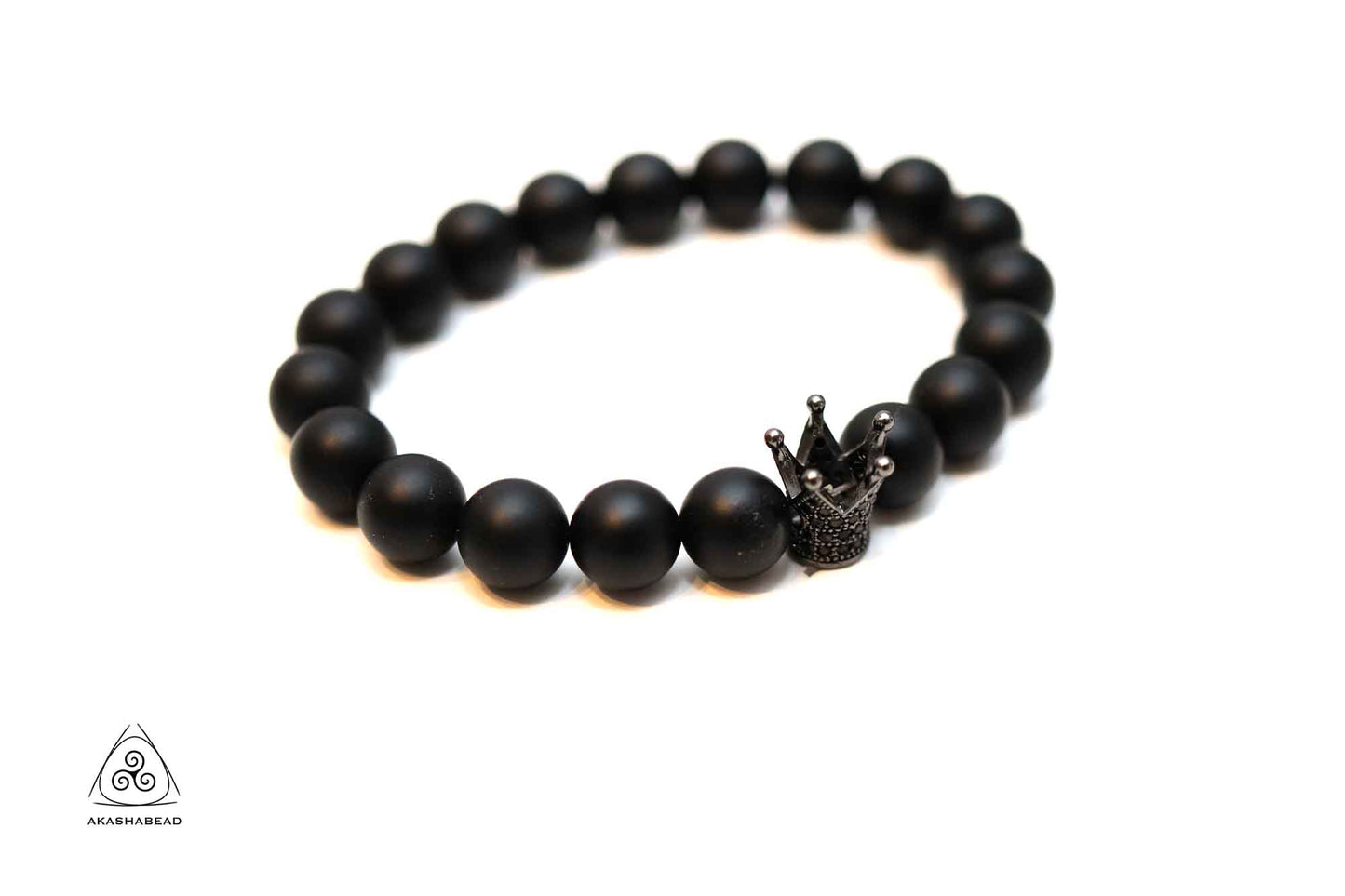 Black Matte Onyx with crown charm to boost your confidence