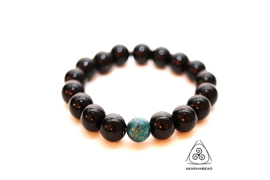 Natural Onyx with blue sky jasper to bring strength and wisdom