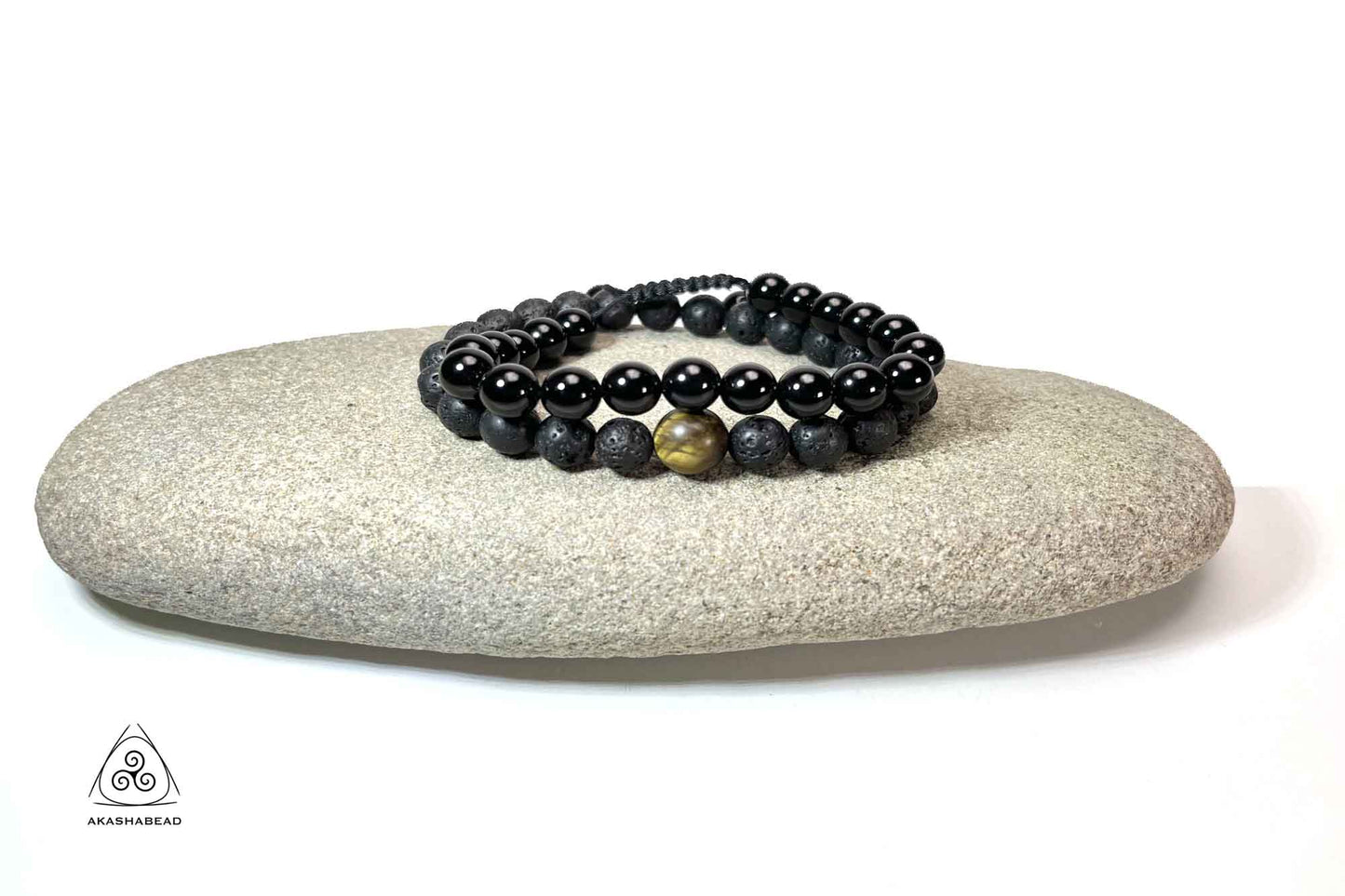 Natural Onyx with 10mm mate tiger eye beaded bracelet