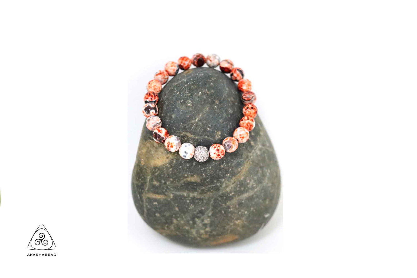 Orange Jasper Natural stone with charm