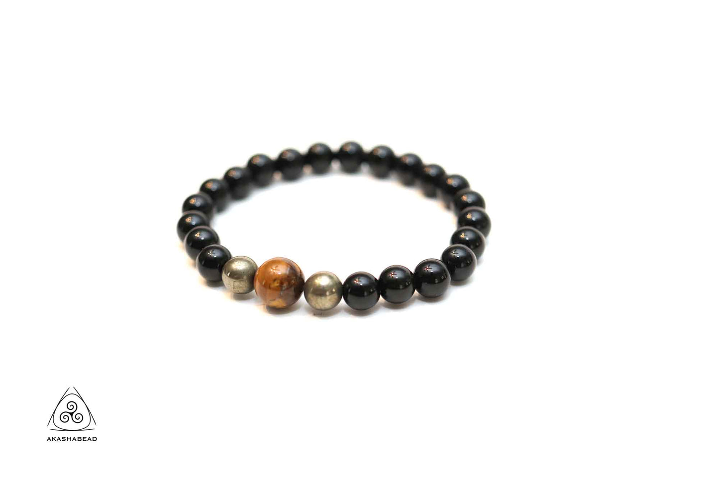 Natural Onyx, pyrite and Tiger eye