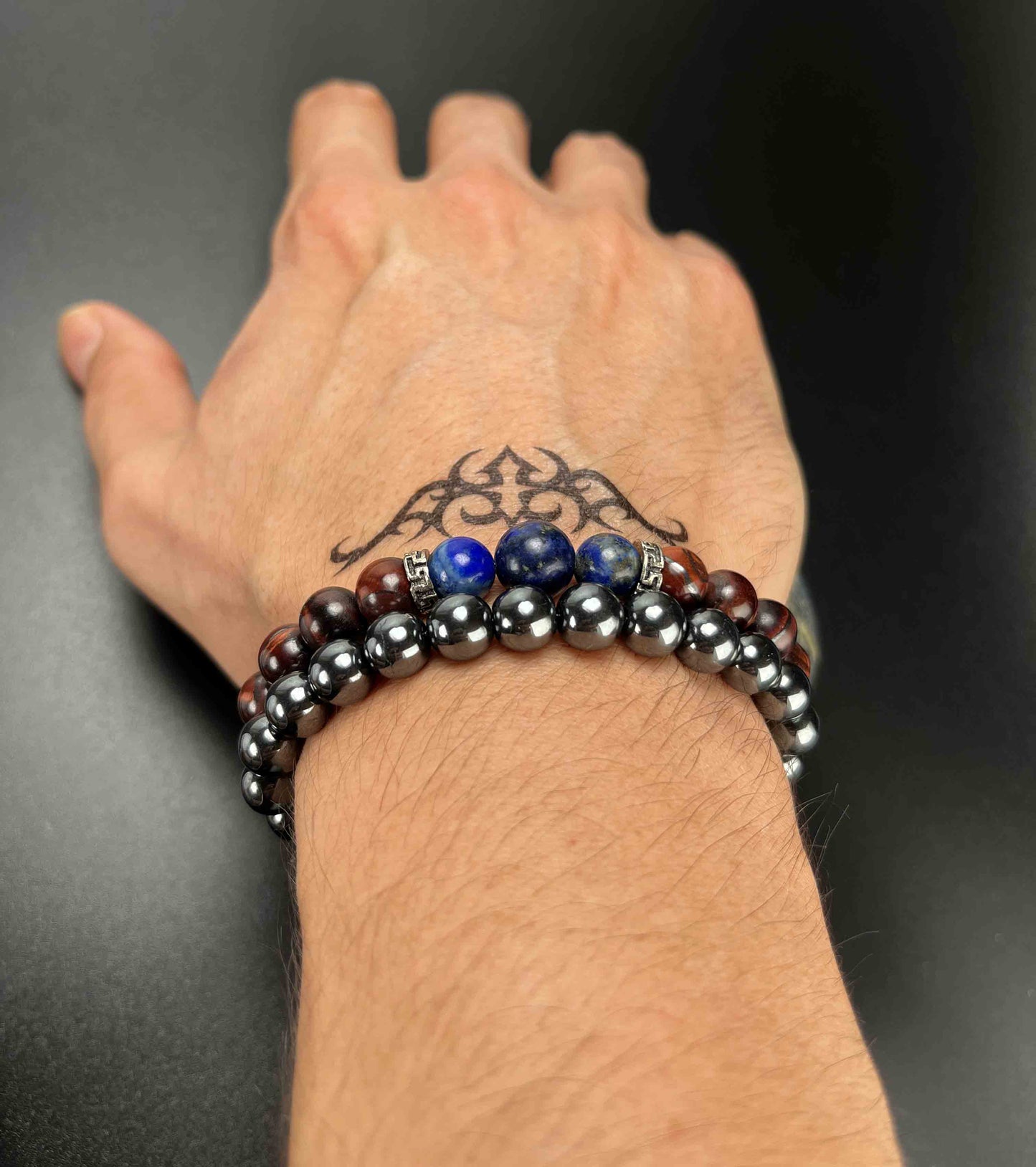 Anti anxiety and Self confidence Men's beaded bracelet 8mm