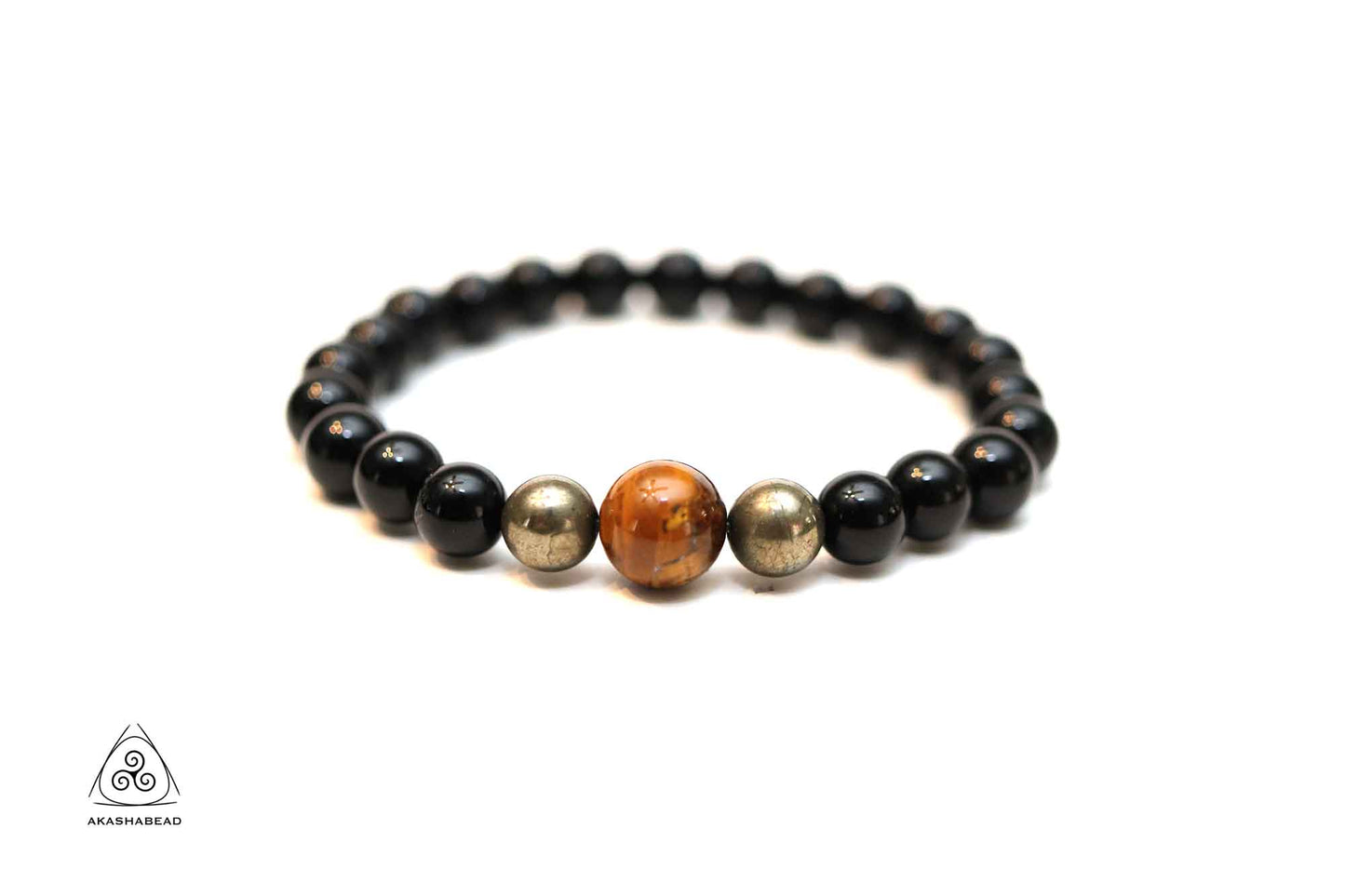 Natural Onyx, pyrite and Tiger eye