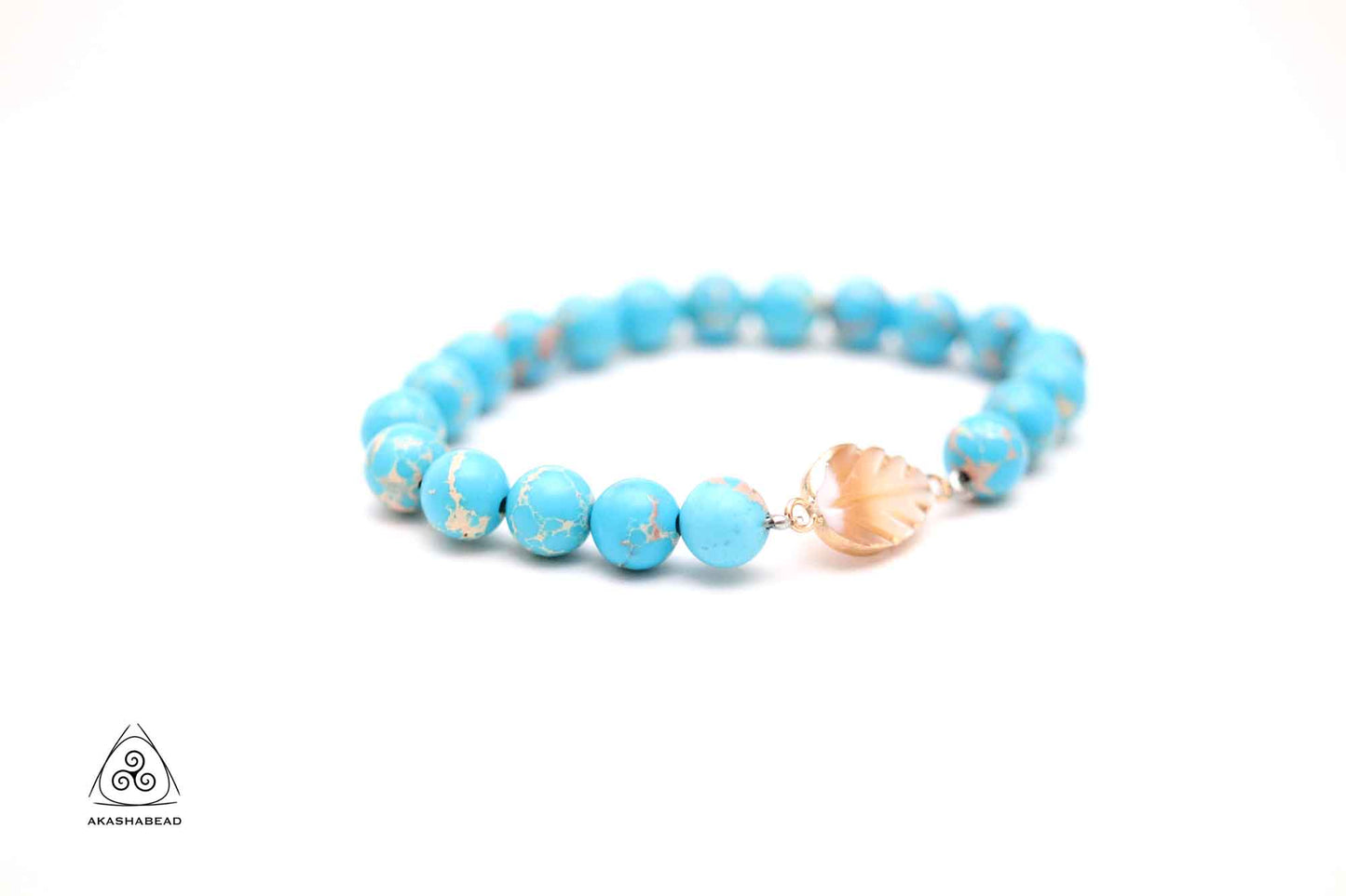 Natural Turquoise Stone bracelet with shell charm women bracelet 8 mm