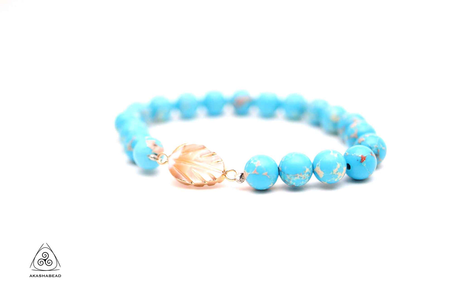 Natural Turquoise Stone bracelet with shell charm women bracelet 8 mm